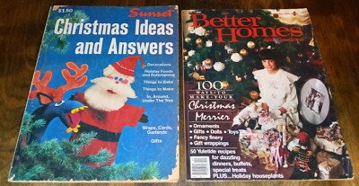 Sunset & Better Homes and Gardens Magazines Christmas Lot of 2 1970's-80's M20-image