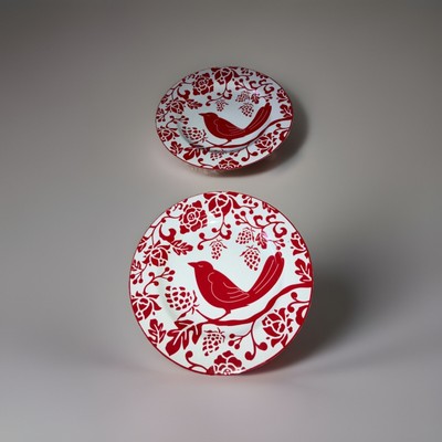 Pier 1 imports Red Bird Dessert Salad Plates- Set Of 2-image
