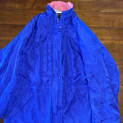 VINTAGE Eddie Bauer Jacket Womens Medium Blue Teal Parka Rain Gore Tex Coat 80s-image