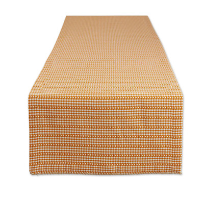 DESIGN IMPORTS DII GINGHAM PUMPKIN ORANGE TABLE RUNNER 14