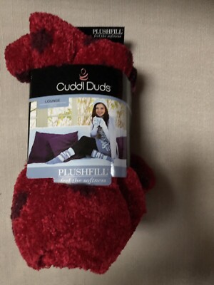 3 Pack CUDDL DUDS Cozy Crew Supersoft PLUSHFILL Socks Red, Pink And Purple NWT-image
