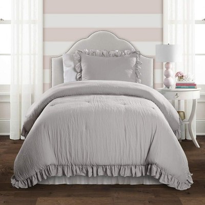 Reyna Ruffle Comforter Set - 2 Piece Cozy Ruffled Bedding Set - Timeless Eleganc-image