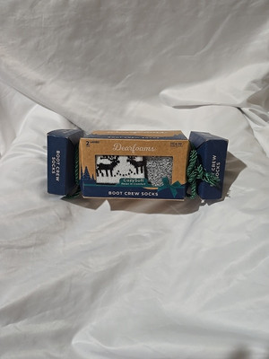 NIB Dearfoams 2 Pairs Cozy Soft Boot Crew Socks Ladies Black And White-image