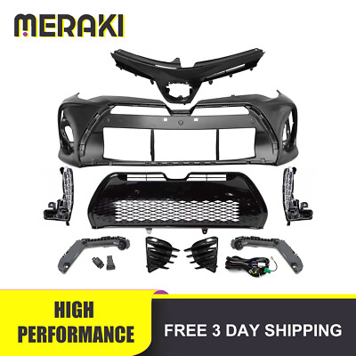 For 2017-2019 Toyota Corolla SE XSE Complete Front Bumper & Grille Fog Light Set-image