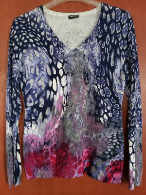 Gerry Weber Casual Womens Size 10 (Medium) Sweater Pullover Purple/Pink/Gray/Red-image
