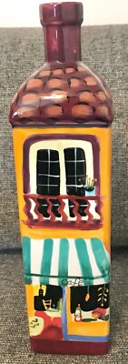 VTG 2003 NAYLOR DESIGN  HAND PAINTED CERAMIC BOTTLE/DECANTER HENRICKSON IMPORTS-image