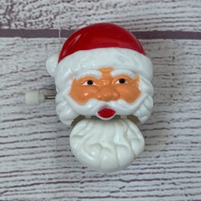 Vintage Santa Claus Wind Up Christmas Toy Moving Beard Clip On Lapel 2
