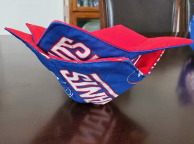 HANDMADE 2 COZY BOWLS 100% COTTON 100% DOUBLE COTTON BATTING COTTON THREAD-image