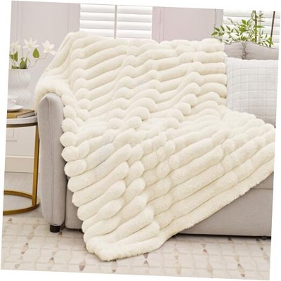 Cozy Soft Faux Fur Blanket, Super Heavy Warm Fluffy 60