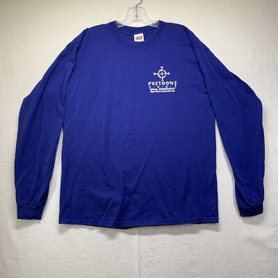Vintage Long Sleeve Surfer Shirt Festoons 2002 Wind Ceremony Blue Size Large-image
