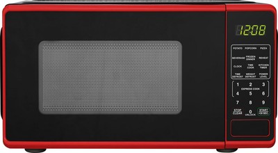Mainstays Small Microwave Oven Countertop 0.7 Cu.Ft. 700 Watt LED display Red-image