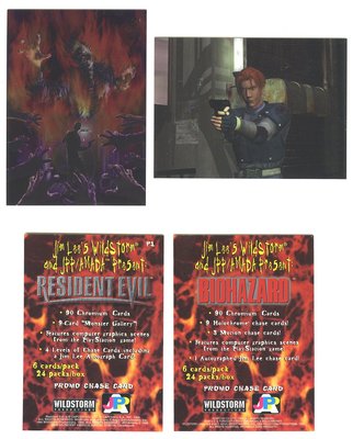RESIDENT EVIL Chromium Trading Cards PROMO Set. Ultra Rare! Complete 2-card set.-image