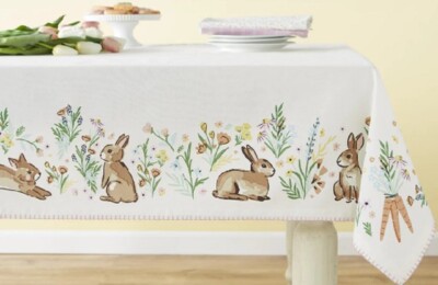 Design Imports Tablecloth, Spring Bunny Hop - 60x 84