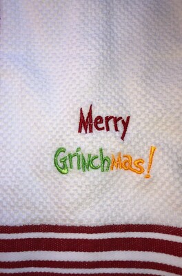Embroidered Stripe Kitchen Hand Towel  Merry Christmas Theme BS2575-image