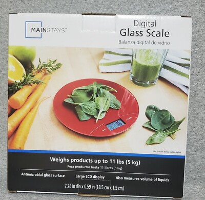 Digital Glass Scale w/ Large LCD Display - Measures Weight & Volume of Liquids-image