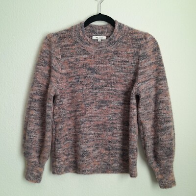 Madewell Space Dyed Eaton Puff Bishop Sleeve Wool Blend Sweater Size Small-image