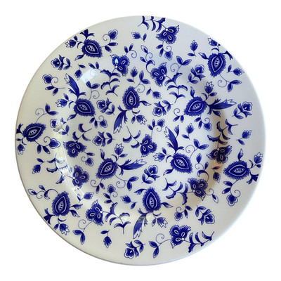 Pier 1 ‘ELIZA’ 10.25” Blue & White Floral Earthenware Dinner Plate Made in Italy-image