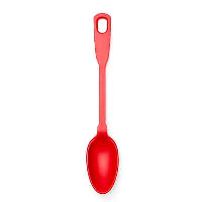 Mainstays 12in Silicone Solid Cooking Spoon, Red-image