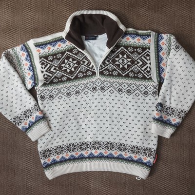Vintage Flli Campagnolo Wool Blend Nordic Style Winter Sweater XL Wind Protect-image