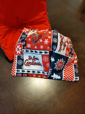 TWO HANDMADE MICROWAVABLE REVERSIBLE COZY BOWL HOLDERS ST. LOUIS CARDINALS-image