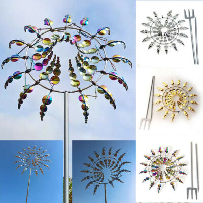 Unique And Magical Metal Windmill Outdoor Yard Garden Wind Spinner Wind Catcher-image