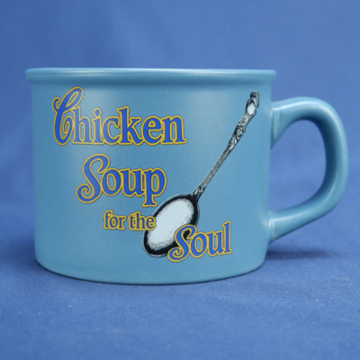 CHICKEN SOUP SOUL LARGE MUG Ceramic Wide Blue Cozy Comfort Coffee Hot DesignPro-image