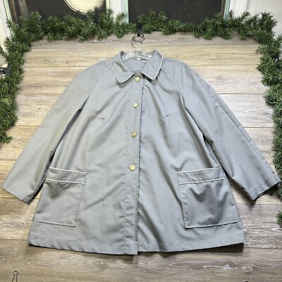 Vintage Rain Jacket Size 20 Plus Size Windbreaker Made In USA Gray Women’s-image
