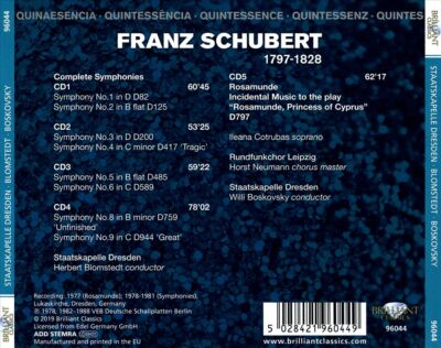 STAATSKAPELLE DRESDEN/BLOMSTEDT/COTRUBAS/+ - SCHUBERT:COMPLETE SYMPHONIES,ROSAMU-image
