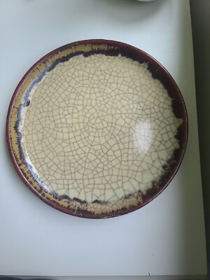 Italy CRACKLE COLLECTION Large Serving Platter Chop Plate Vintage Pier One 12.5