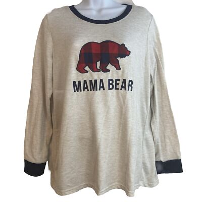 Dearfoams Cozy Comfort Women's Mama Bear Top Size L 21x26 5% Spandex-image