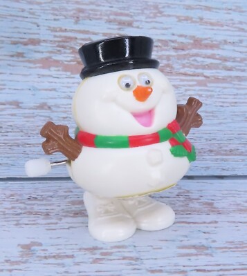Vintage Snowman Wind Up Toy Frosty Googly Eyes from Russ 2 1/2