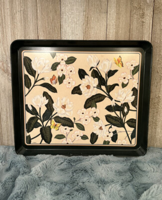 Design Imports, Ltd. Serving Melamine Tray ITALY Magnolias, Butterflies 12x10.5”-image