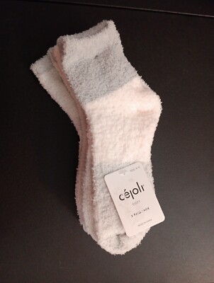 Women's Socks 9-11 Cozy Crew Socks Cejoli Spa Socks 3pk L/XL Fuzzy Feet Warmers-image
