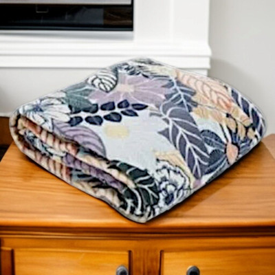 NEW Vera Bradley Palm Floral Blanket Throw Fleece 80x50 Mod Flowers Tropical-image