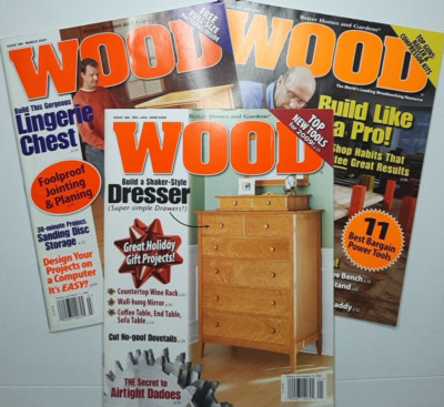 Wood Magazine Lot of 3 Issues 2009 Better Homes Gardens Tool Reviews Woodworking-image