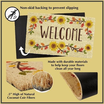 Design Imports CAMZ11379 18 x 30 in. Sunflower Welcome Doormat-image