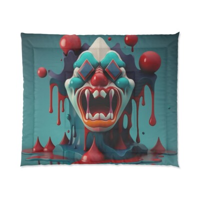 King Size Comforter Haunted House Clown Scary Horror Halloween Insane Metal Band-image