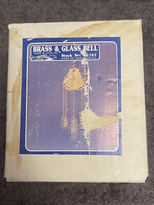 Vintage House Of Lloyd Glass & Brass Bell Wind Chime Christmas Mobil Instruments-image