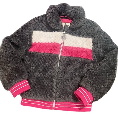 Cuddle Cozy girls Size 5 Jacket perfectly soft warm Pink Grey White Colorblock-image