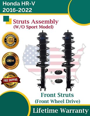 New OE Front Struts For 2016-2022 Honda HR-V 1.8L 2WD Lifetime Warranty-image