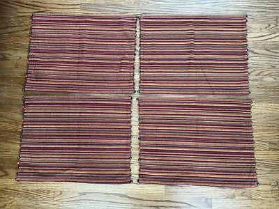 Pier One Placemats Set Of 4 Fall Colors Bead Accent Spicy Striped-image