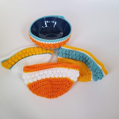 Crocheted Bowl Cozy Set Microwave Safe-image