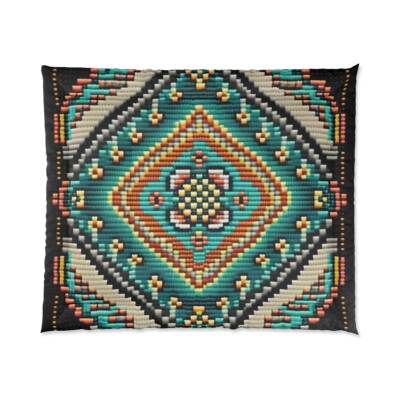 King Size Southwestern Aztec Comforter Home Decor Navajo Cabin Native American-image