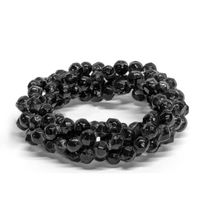 Design Imports Napkin Ring, Black Beads (21524)-image