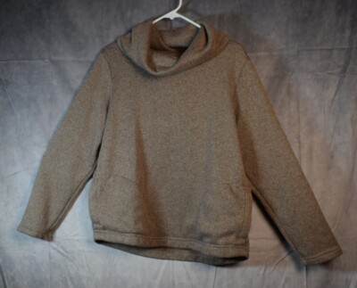 LL Bean Top Womens Large Beige Cozy Oversized Cowl Neck Sweatshirt Shirt-image