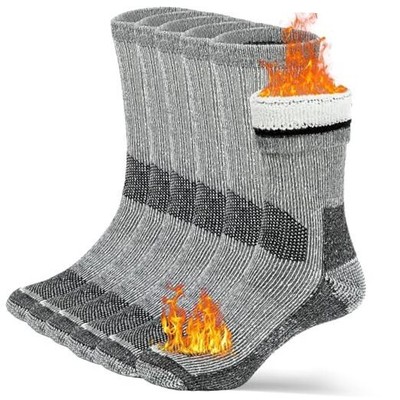  Wool Socks for Men & Women Merino Thermal Warm Cozy Medium-Large Charcoal-image