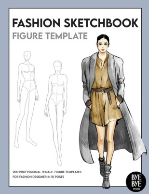 Fashion Sketchbook Female Figure Template: Over 200 female ...  (paperback)-image