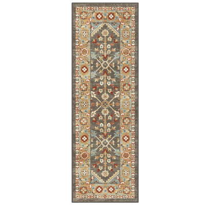 Mainstays Medallion Loop Print Rust Brown Indoor Runner Rug, 1'8