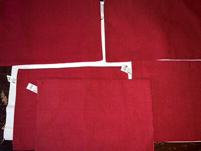 Set Of 5 Pier One Imports Placemats Red Rectangle - 13x19”-image