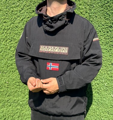 Indonesia Napapijri Skidoo Iconic Vintage Wind Jacket Bomber Weatherproof Size M-image